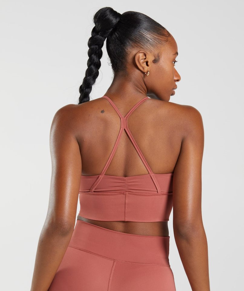 Gymshark Elevate Longline Női Sportmelltartó Rózsaszín | HU-M-032