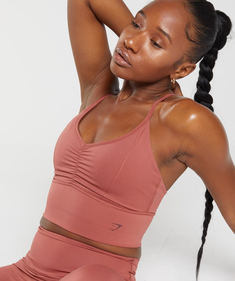Gymshark Elevate Longline Női Sportmelltartó Rózsaszín | HU-M-032