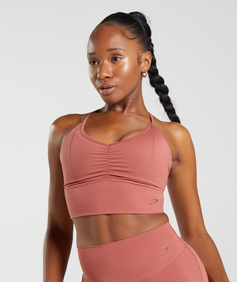 Gymshark Elevate Longline Női Sportmelltartó Rózsaszín | HU-M-032