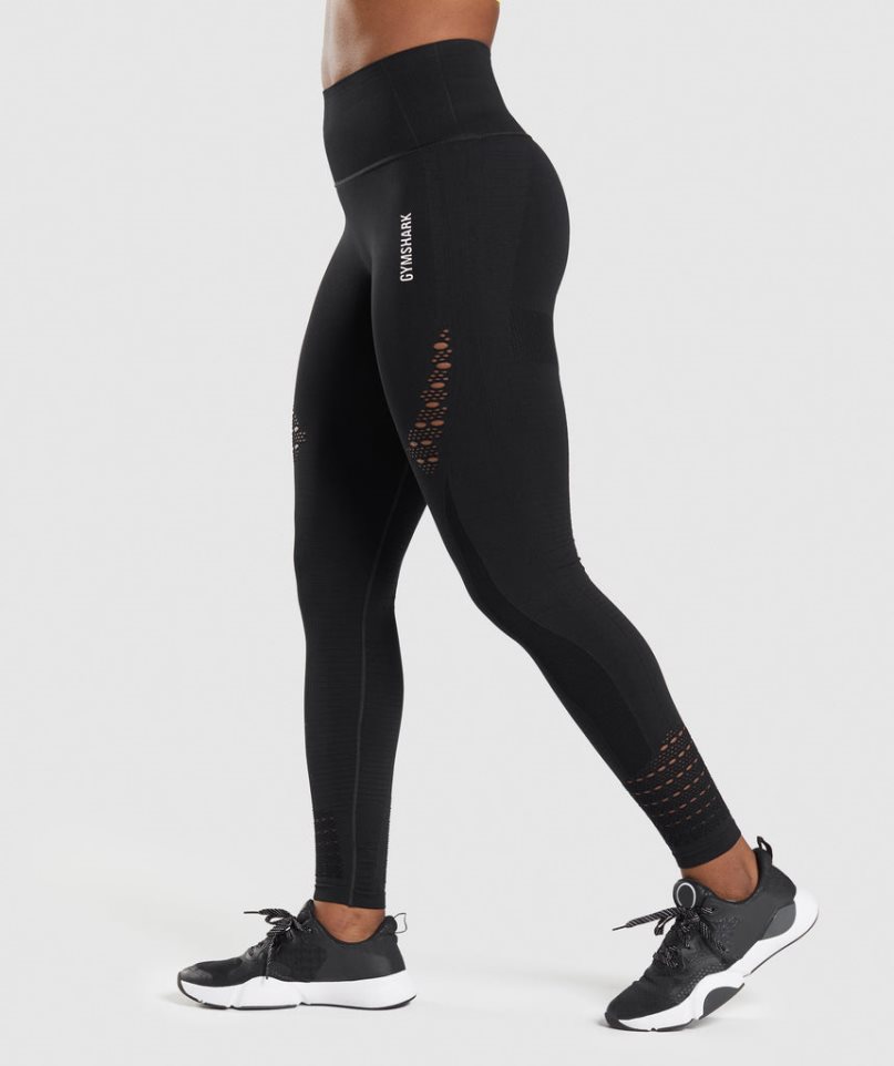 Gymshark Energy Seamless Női Leggings Fekete | HU-S-075