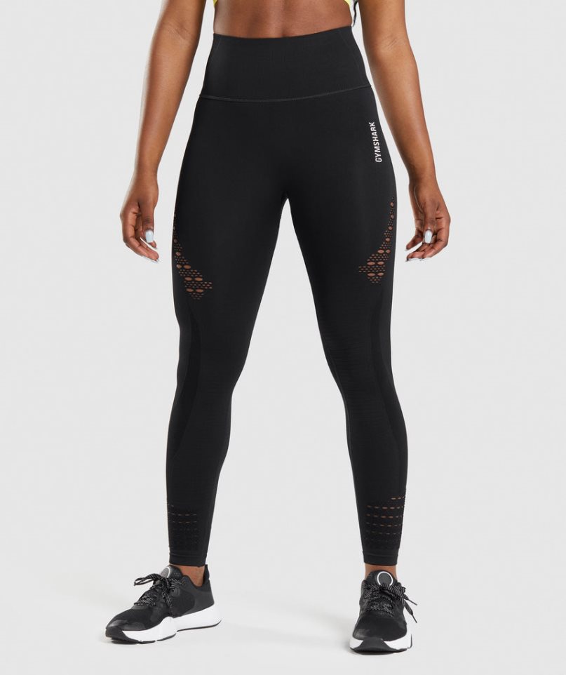 Gymshark Energy Seamless Női Leggings Fekete | HU-S-075