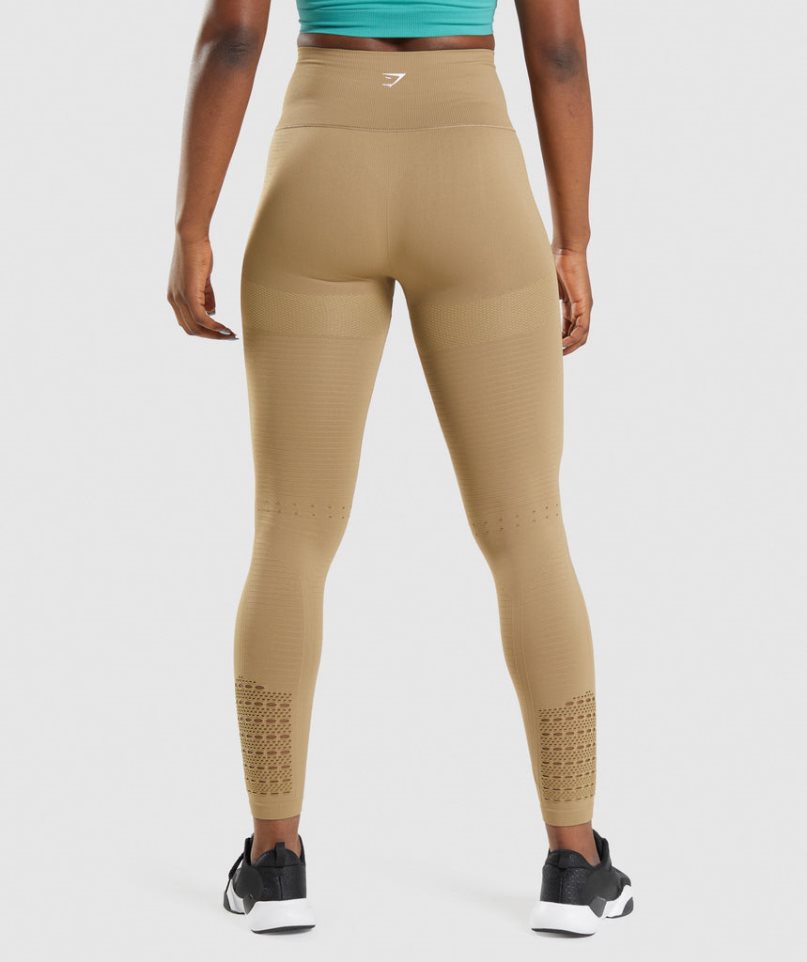 Gymshark Energy Seamless Női Leggings Világos Barna | HU-E-586