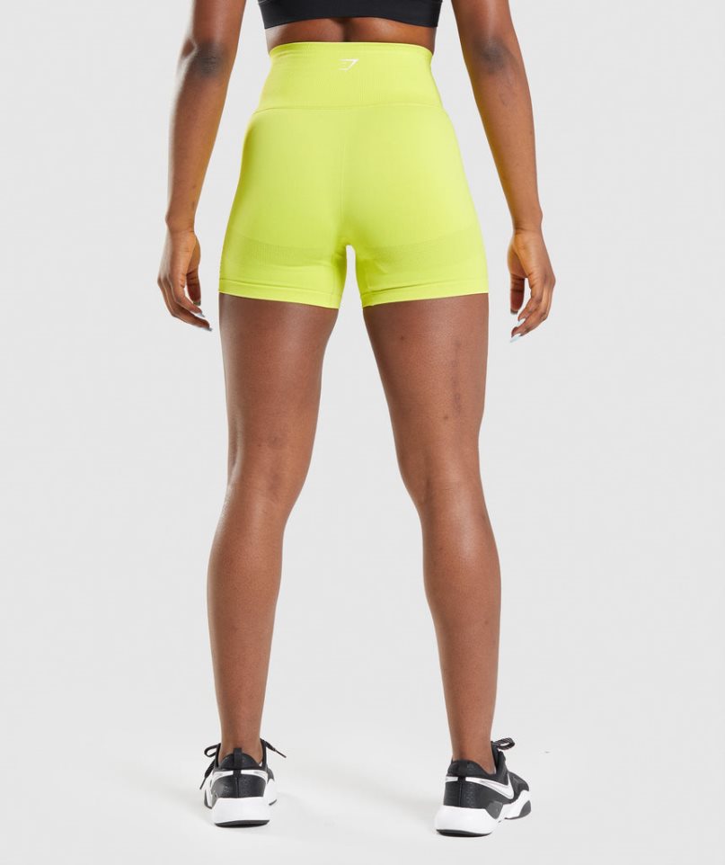 Gymshark Energy Seamless Női Rövidnadrág Sárga | HU-F-914