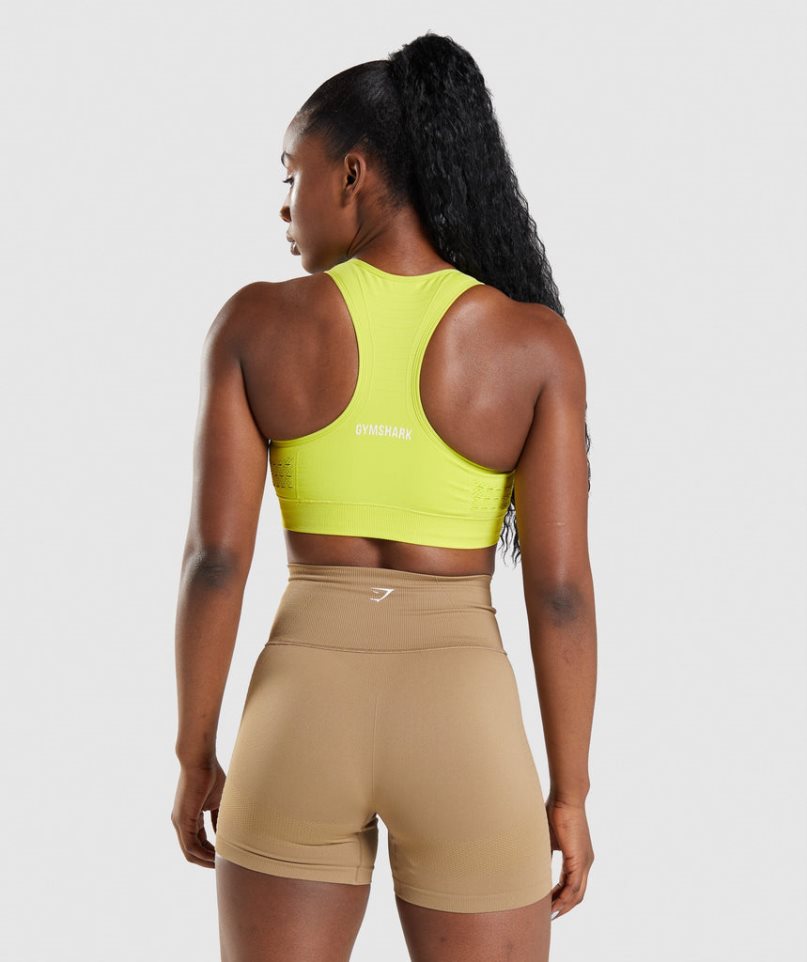 Gymshark Energy Seamless Női Sportmelltartó Sárga | HU-D-271