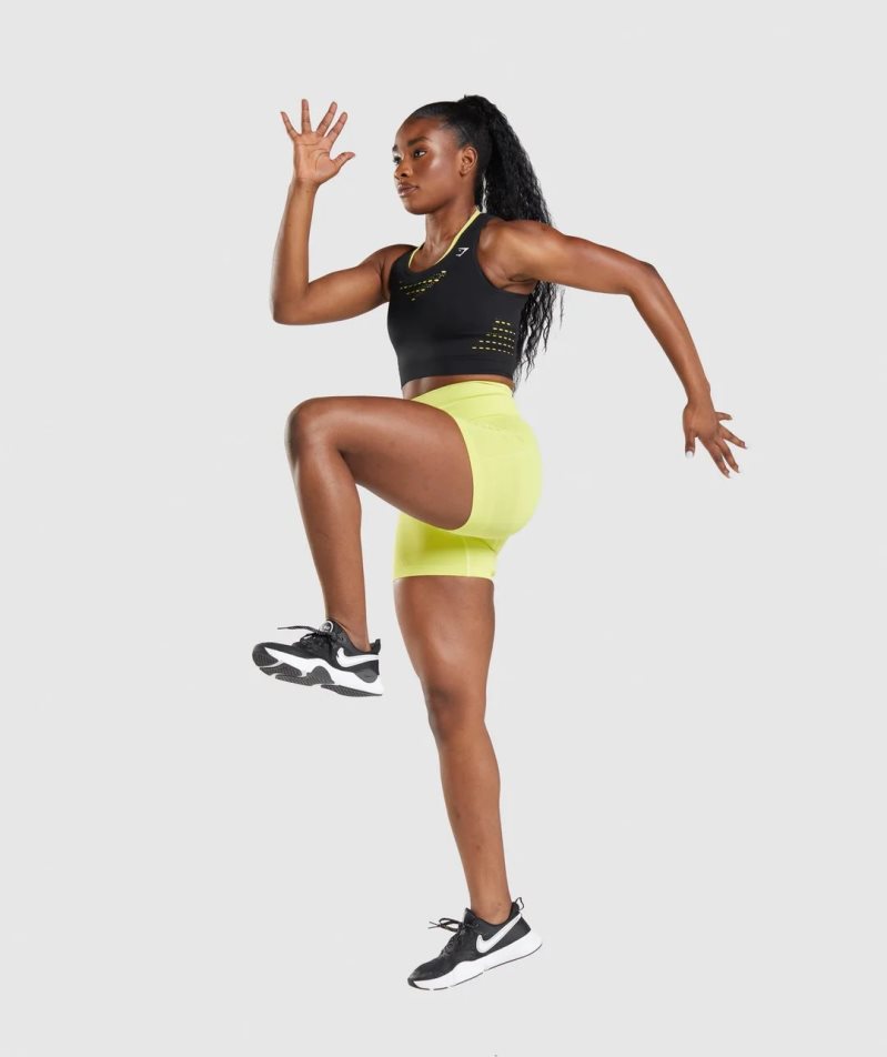 Gymshark Energy Seamless Női Vágott Felsők Fekete | HU-P-940