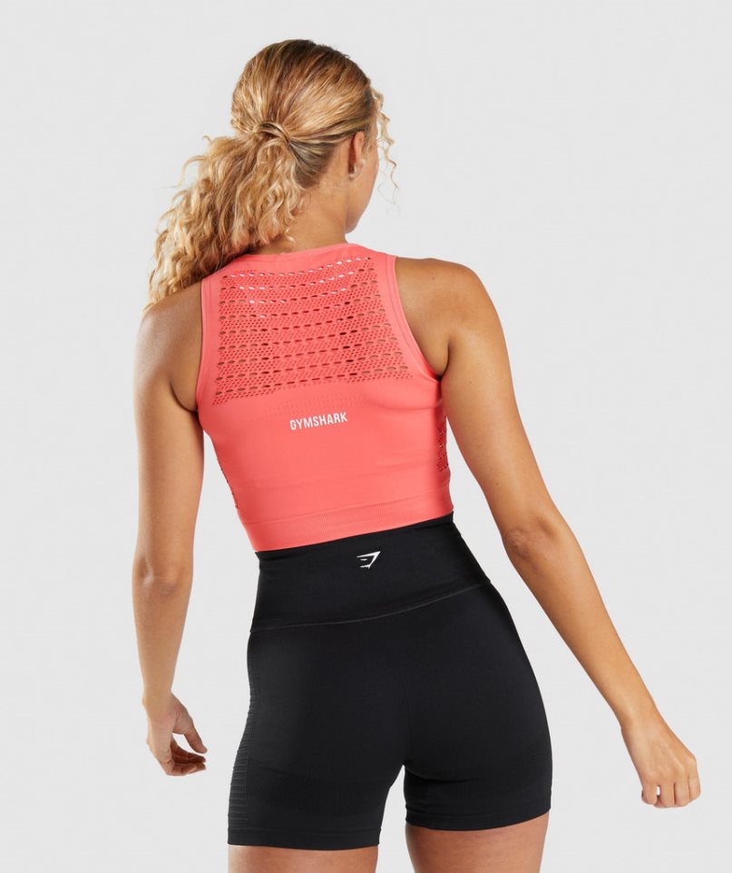 Gymshark Energy Seamless Női Vágott Felsők Rózsaszín | HU-V-348