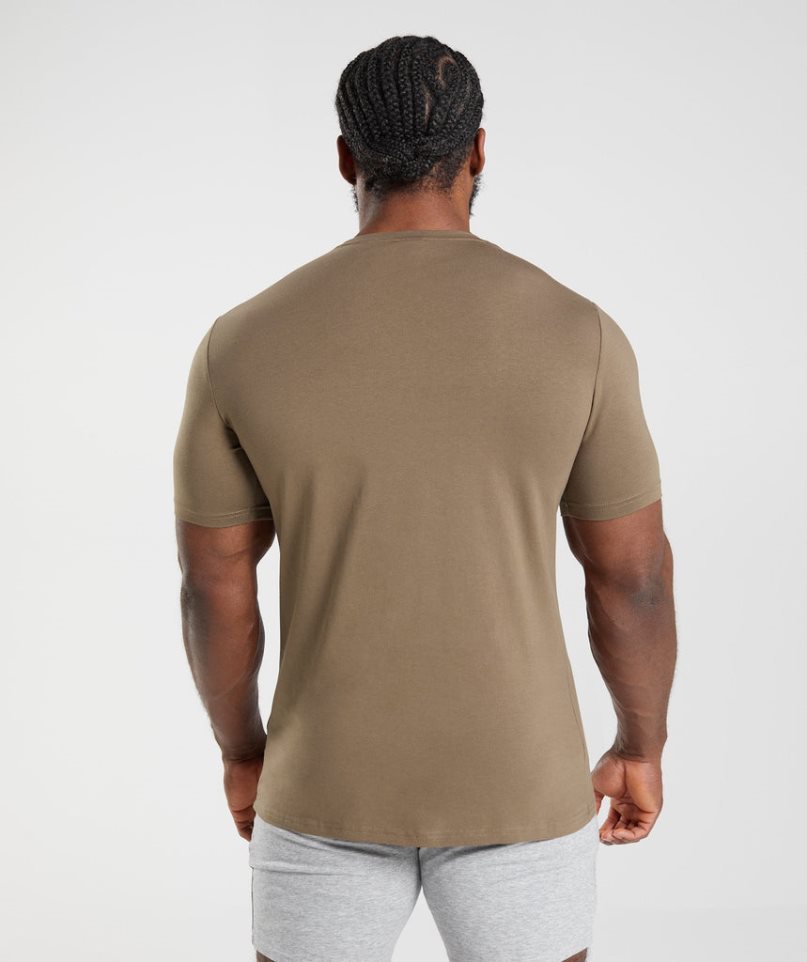 Gymshark Essential Férfi Póló Barna | HU-B-147