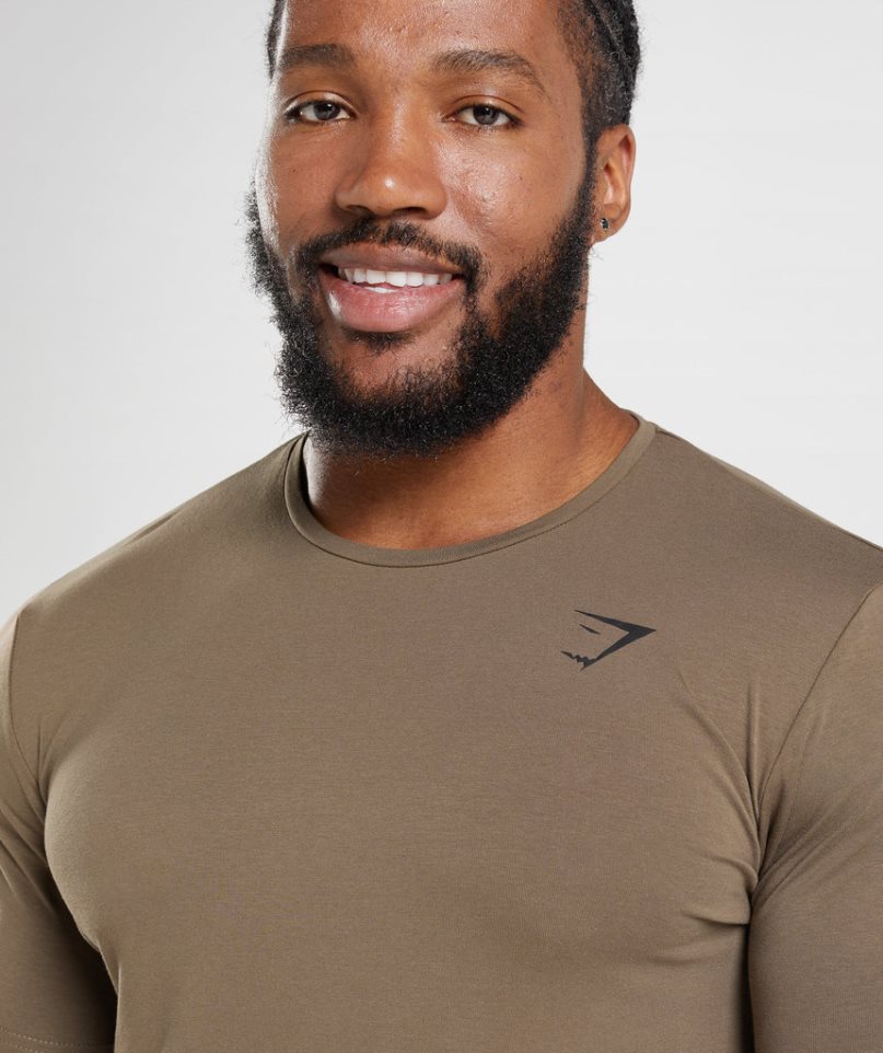 Gymshark Essential Férfi Póló Barna | HU-B-147