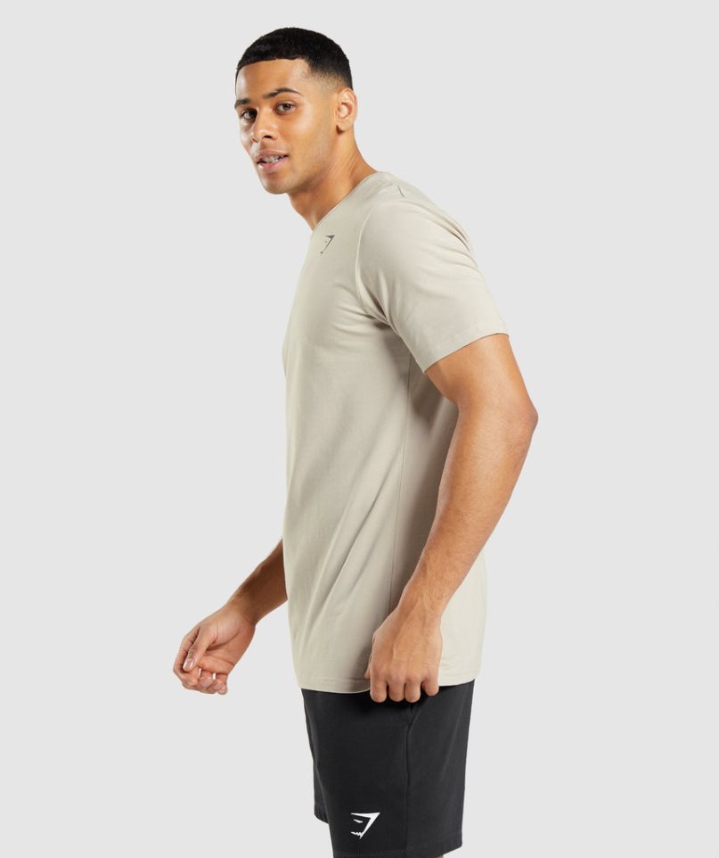 Gymshark Essential Férfi Póló Bézs | HU-T-960