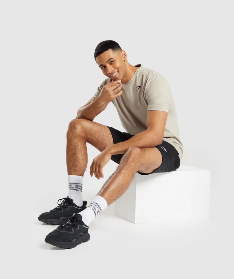 Gymshark Essential Férfi Póló Bézs | HU-T-960