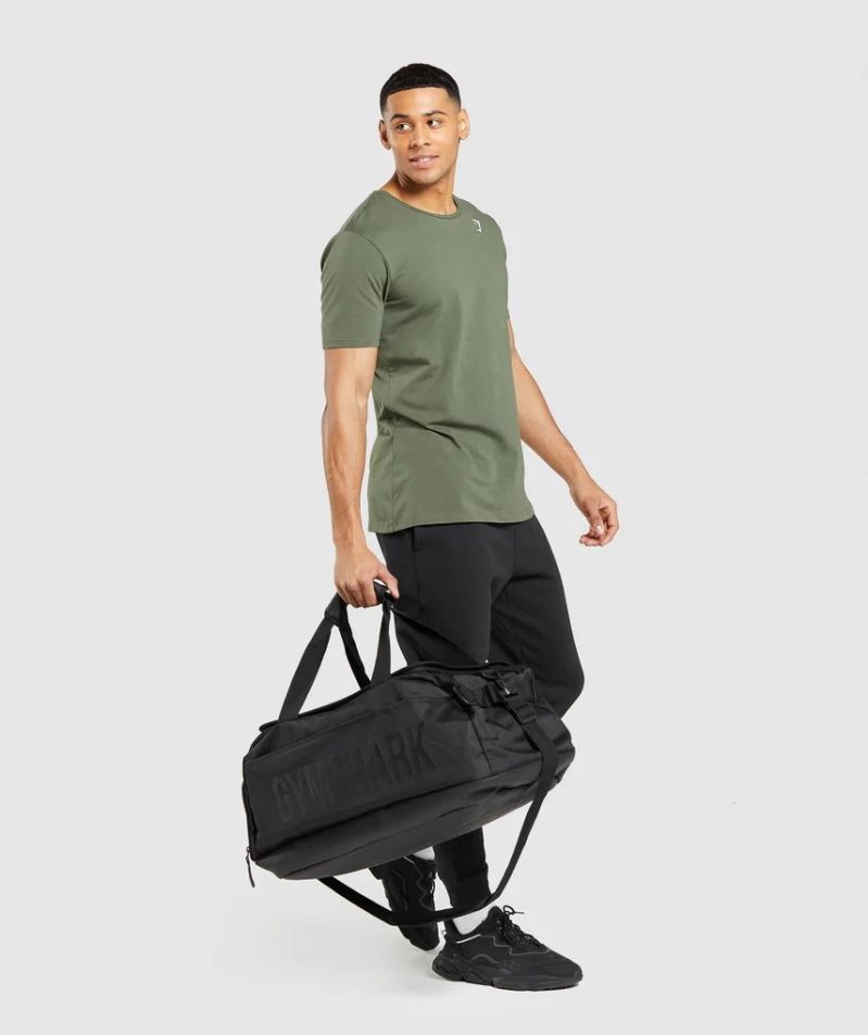 Gymshark Essential Férfi Póló Olivazöld | HU-O-126