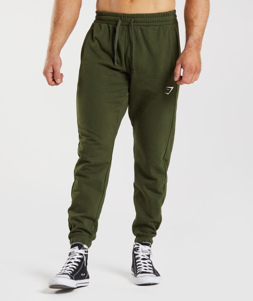 Gymshark Essential Oversized Férfi Jogger Nadrág Olivazöld | HU-A-950
