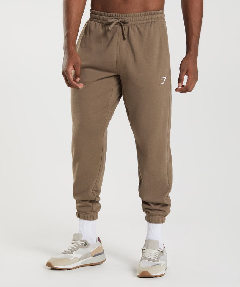 Gymshark Essential Oversized Férfi Jogger Nadrág Barna | HU-P-542