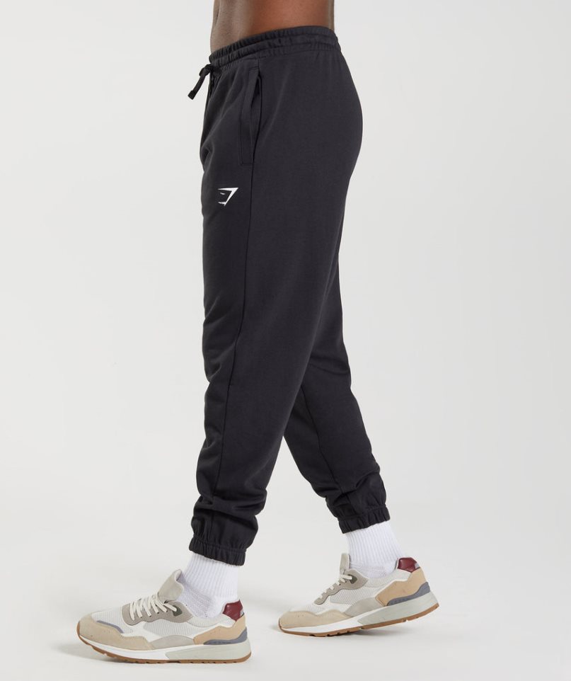 Gymshark Essential Oversized Férfi Jogger Nadrág Fekete | HU-U-493