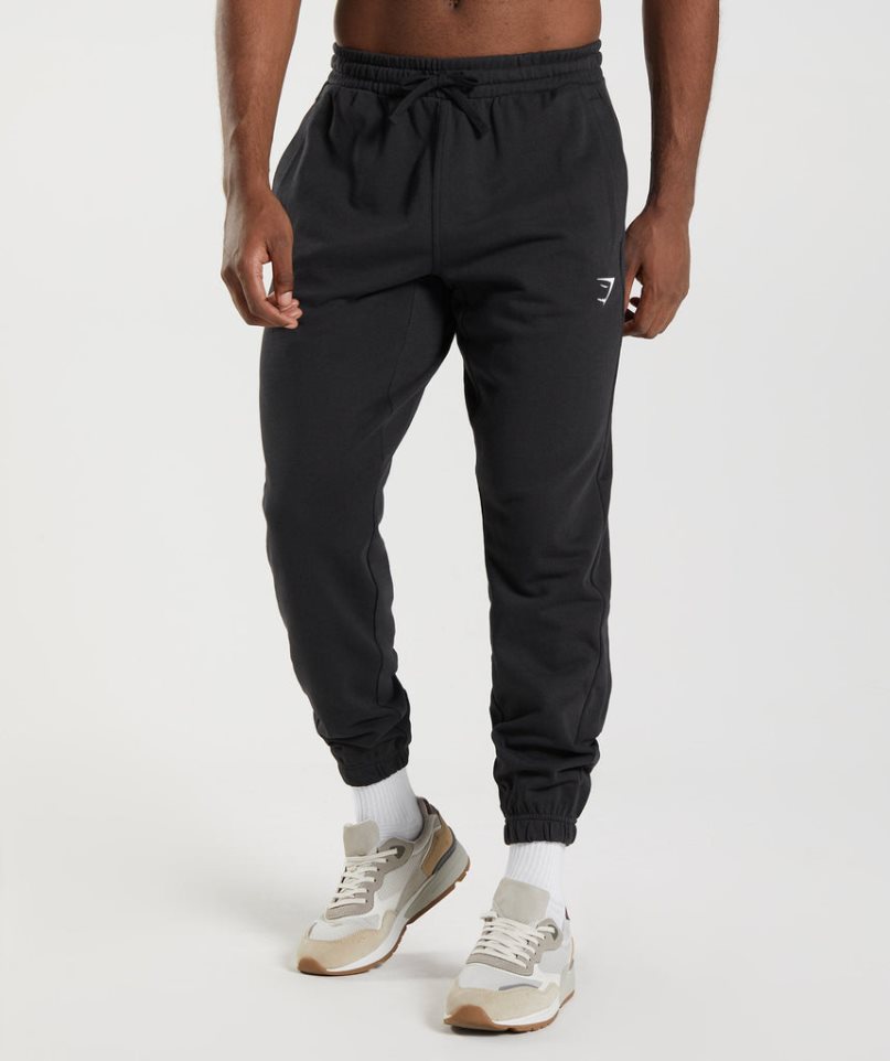 Gymshark Essential Oversized Férfi Jogger Nadrág Fekete | HU-U-493