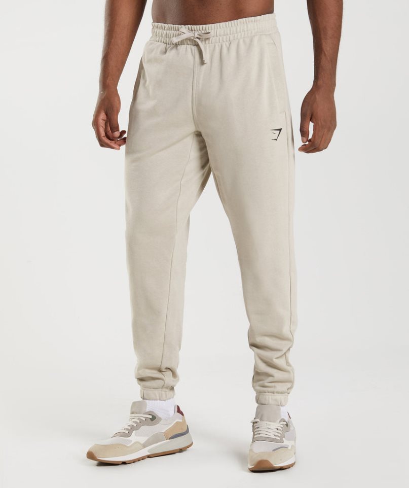 Gymshark Essential Oversized Férfi Jogger Nadrág Krém | HU-W-157