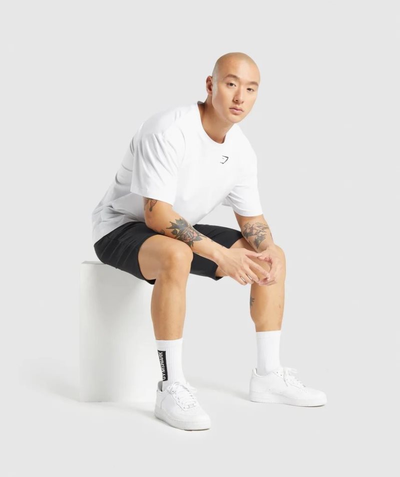 Gymshark Essential Oversized Férfi Póló Fehér | HU-D-381
