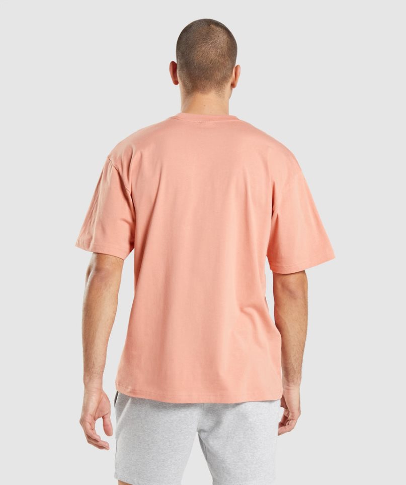 Gymshark Essential Oversized Férfi Póló Rózsaszín | HU-E-592