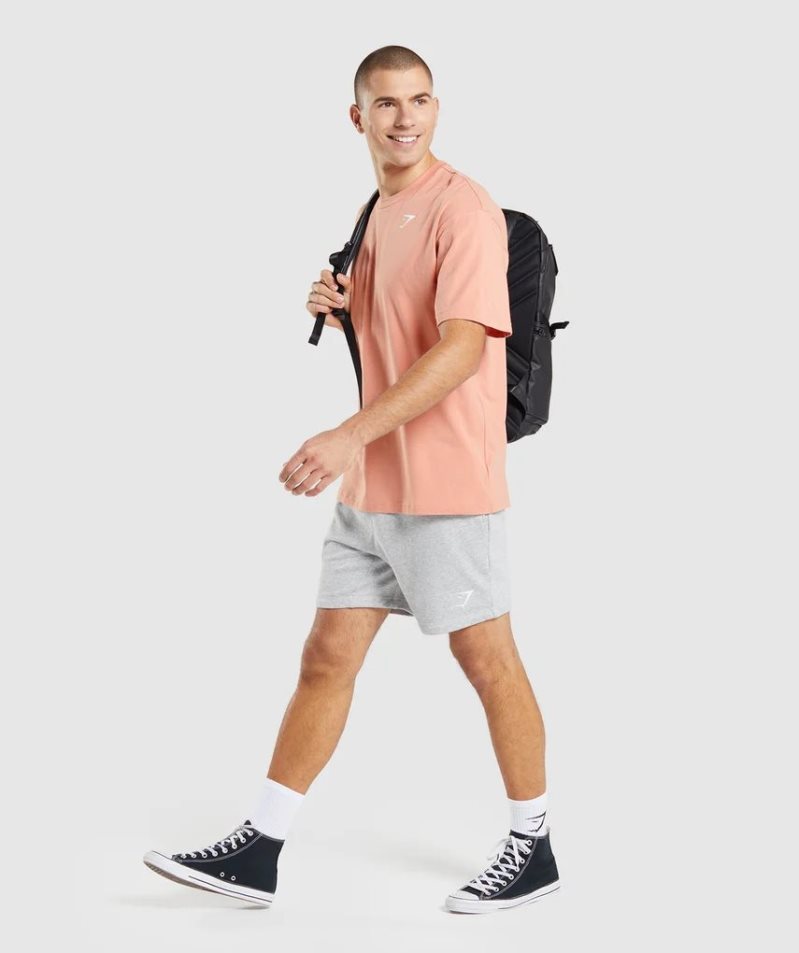 Gymshark Essential Oversized Férfi Póló Rózsaszín | HU-E-592