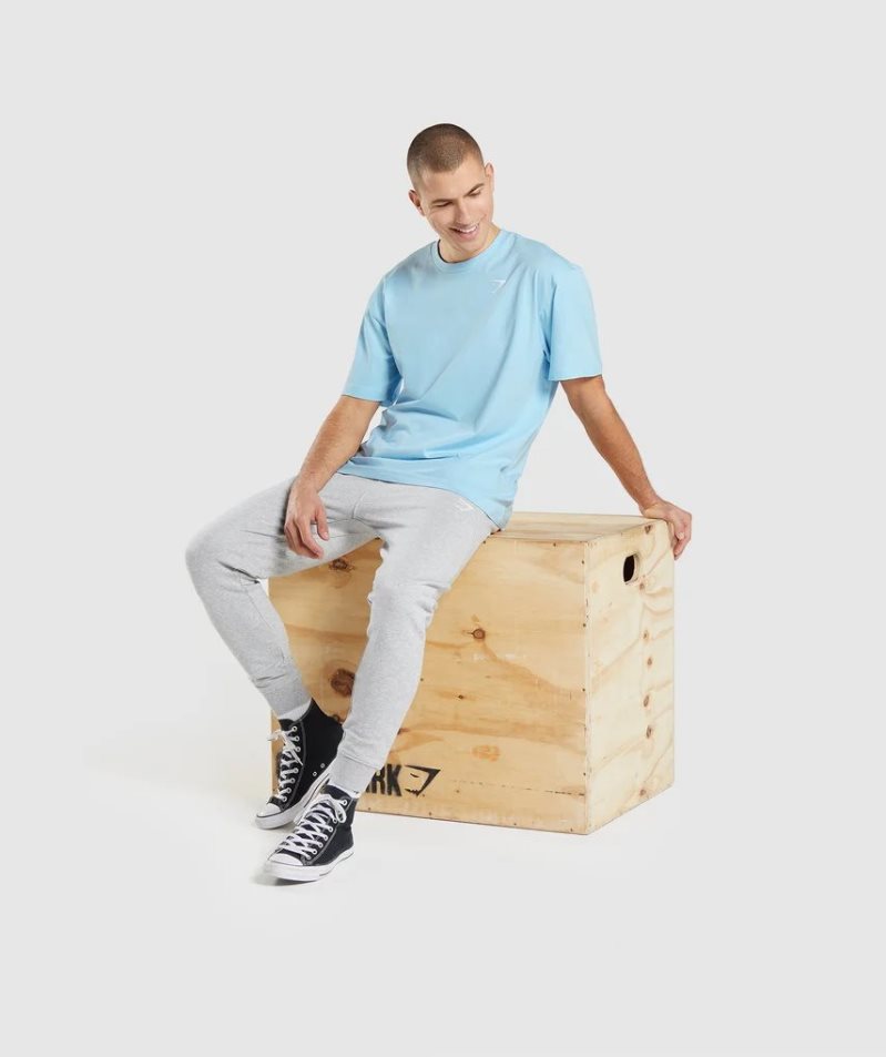 Gymshark Essential Oversized Férfi Póló Világos Kék | HU-L-570