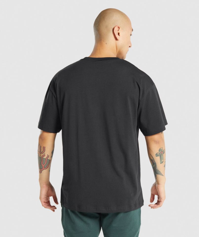 Gymshark Essential Oversized Férfi Póló Fekete | HU-N-940