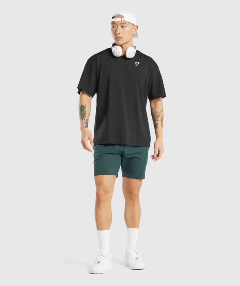 Gymshark Essential Oversized Férfi Póló Fekete | HU-N-940