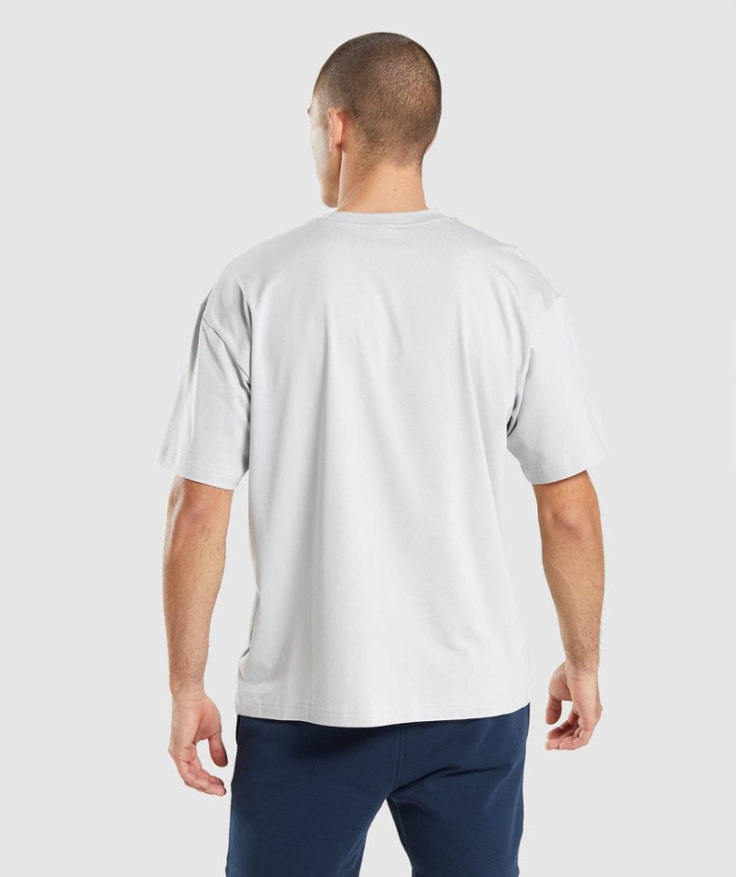 Gymshark Essential Oversized Férfi Póló Világos Szürke | HU-W-369