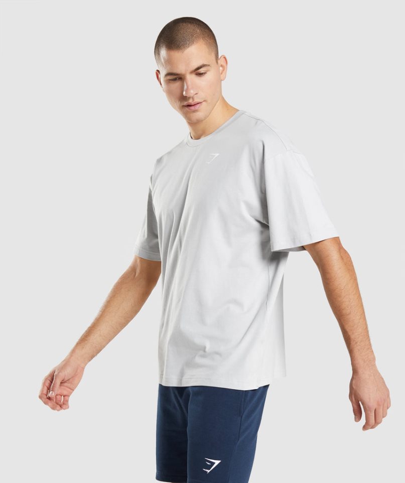 Gymshark Essential Oversized Férfi Póló Világos Szürke | HU-W-369