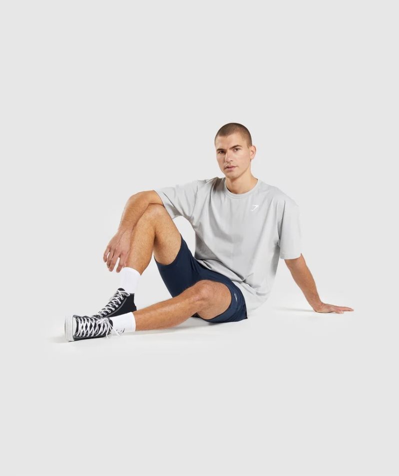 Gymshark Essential Oversized Férfi Póló Világos Szürke | HU-W-369