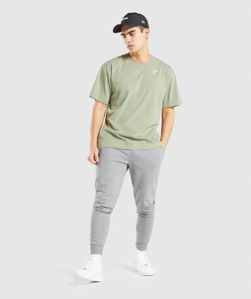 Gymshark Essential Oversized Férfi Póló Világos Zöld | HU-Z-964