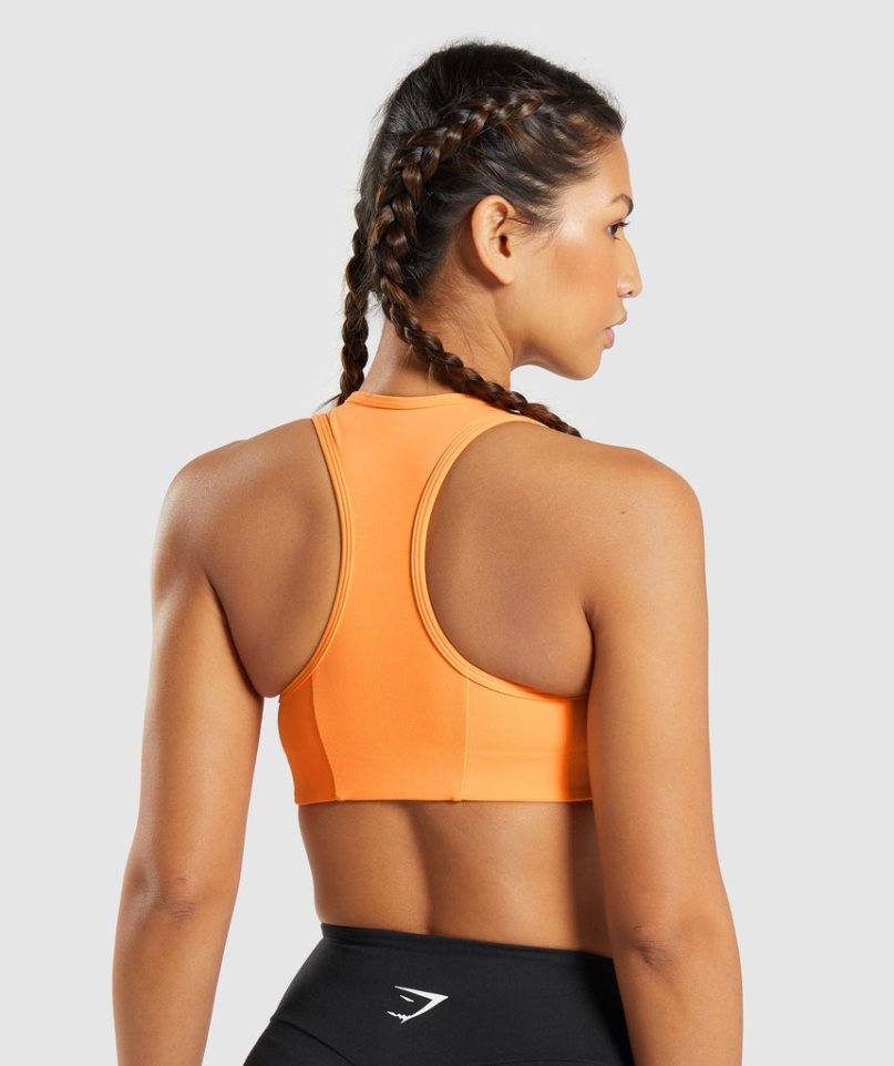 Gymshark Essential Racer Back Női Sportmelltartó Narancssárga | HU-J-485