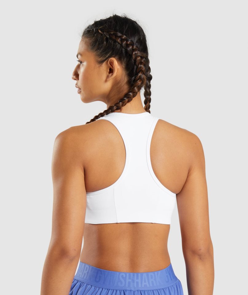 Gymshark Essential Racer Back Női Sportmelltartó Fehér | HU-M-581