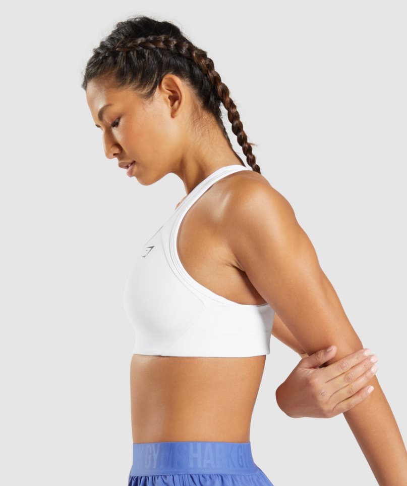 Gymshark Essential Racer Back Női Sportmelltartó Fehér | HU-M-581