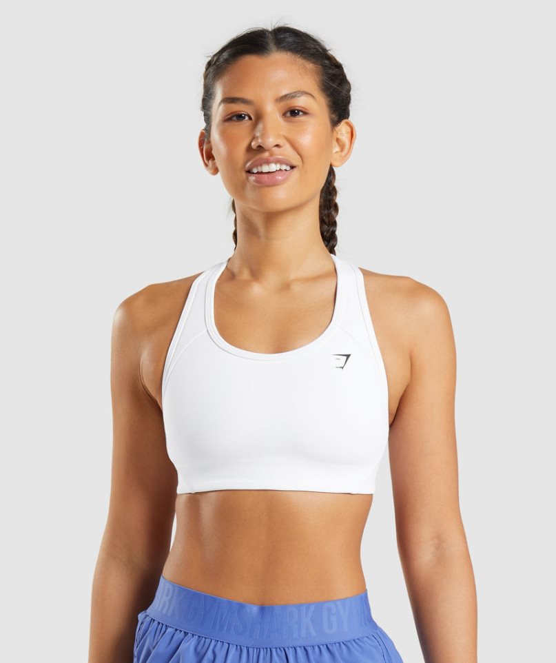 Gymshark Essential Racer Back Női Sportmelltartó Fehér | HU-M-581