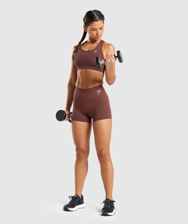 Gymshark Essential Racer Back Női Sportmelltartó Sötétbarna | HU-U-678