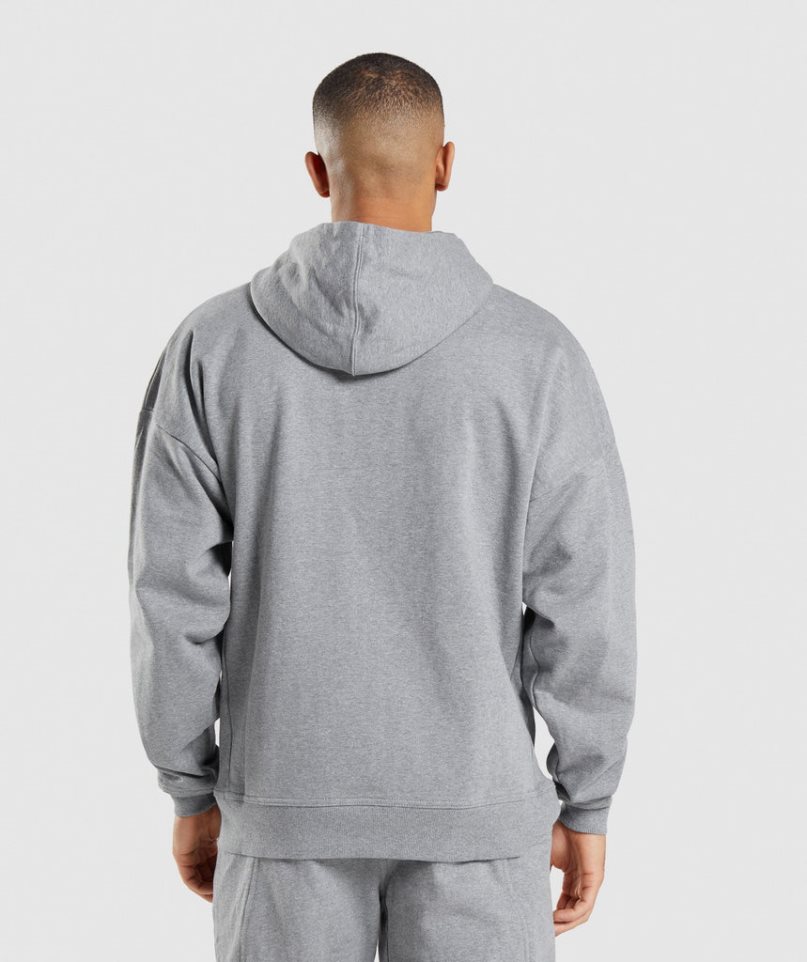 Gymshark Essential Zip Up Férfi Kapucnis Pulóver Szürke | HU-S-374