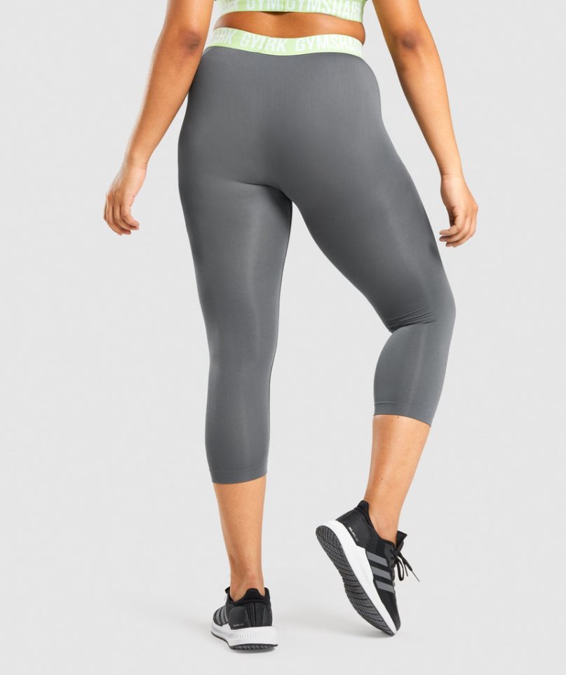 Gymshark Fit Seamless Cropped Női Leggings Szürke | HU-C-195