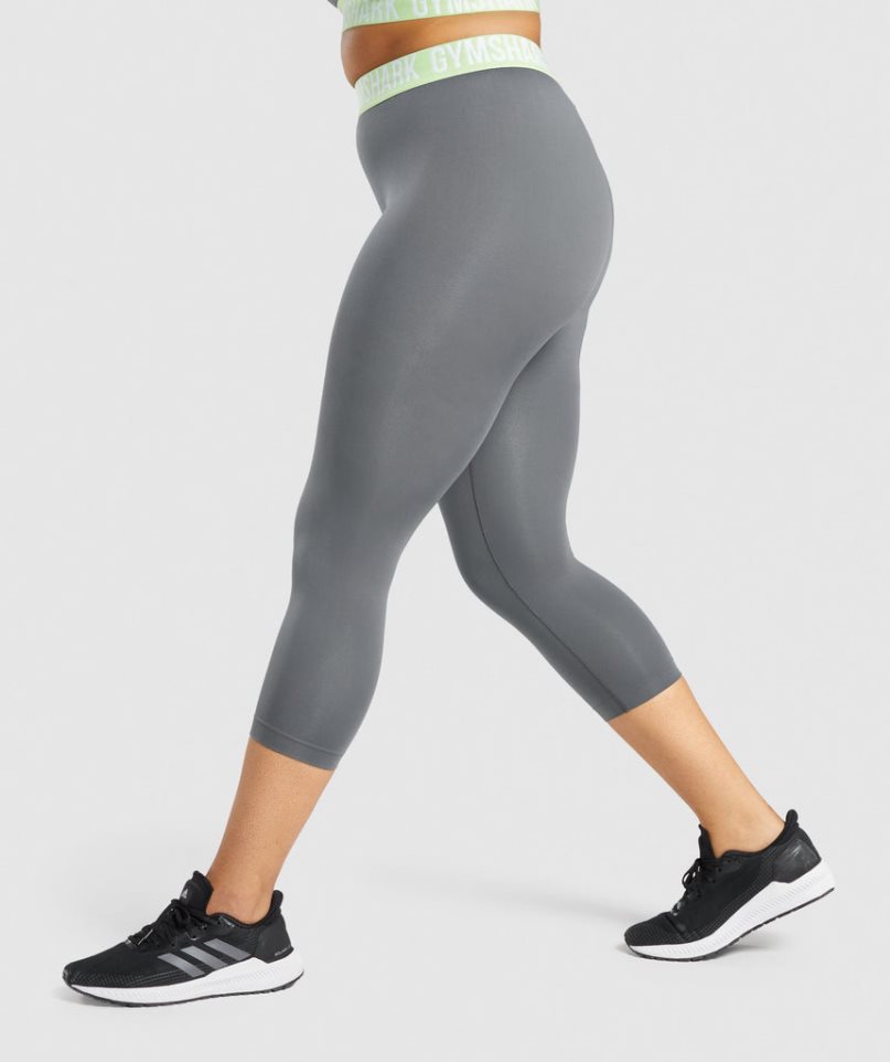 Gymshark Fit Seamless Cropped Női Leggings Szürke | HU-C-195