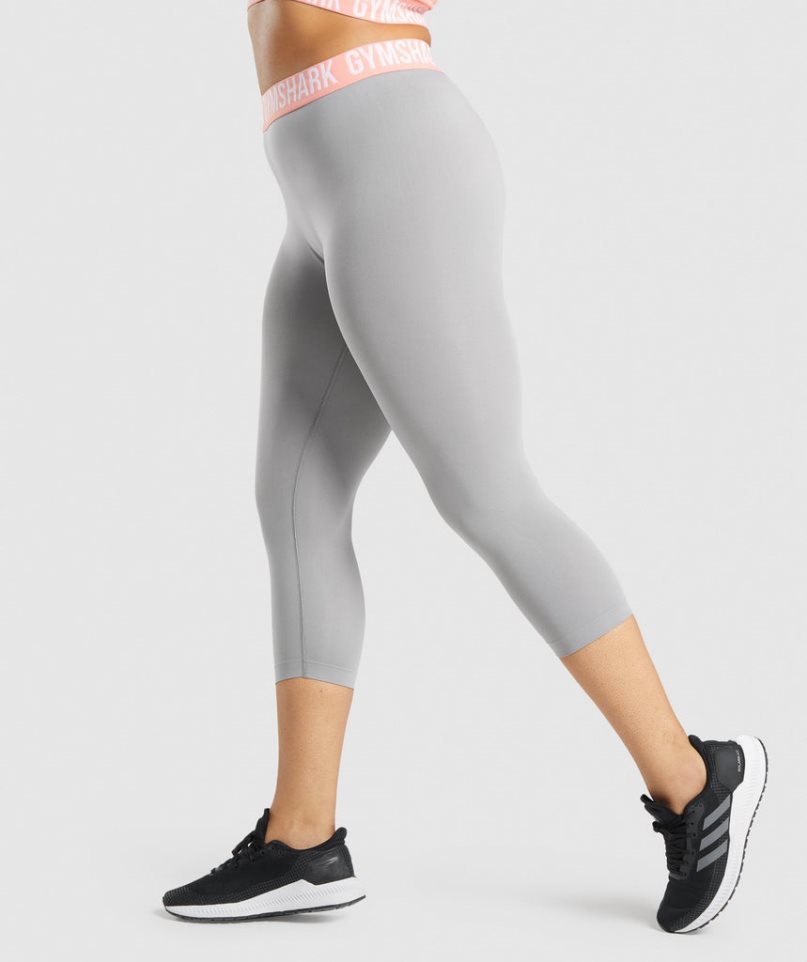 Gymshark Fit Seamless Cropped Női Leggings Világos Szürke | HU-Z-742