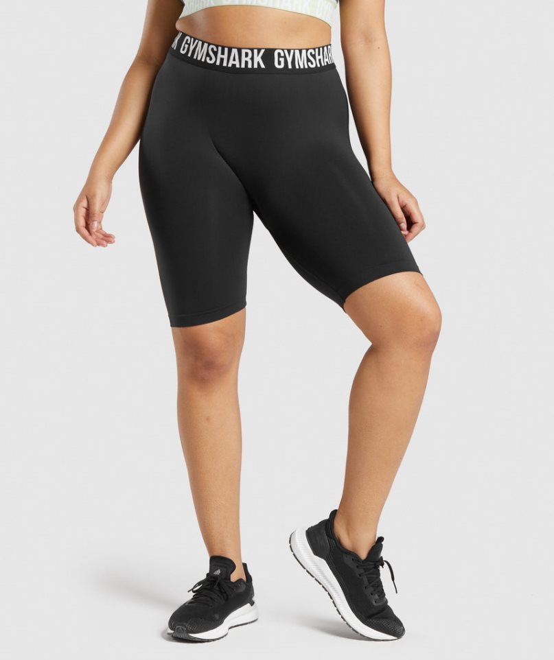 Gymshark Fit Seamless Cycling Női Rövidnadrág Fekete | HU-F-602