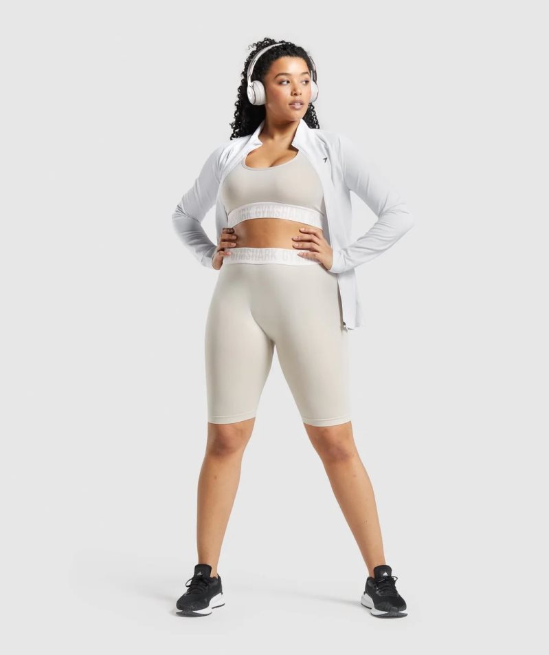 Gymshark Fit Seamless Cycling Női Rövidnadrág Világos Szürke | HU-S-238