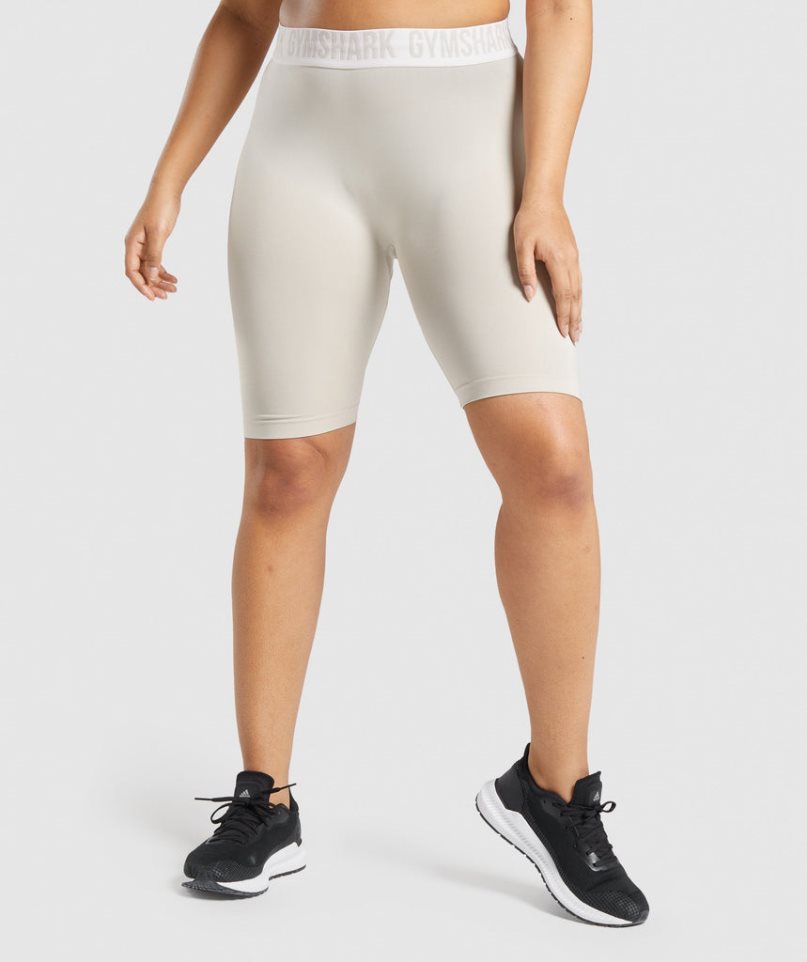 Gymshark Fit Seamless Cycling Női Rövidnadrág Világos Szürke | HU-S-238