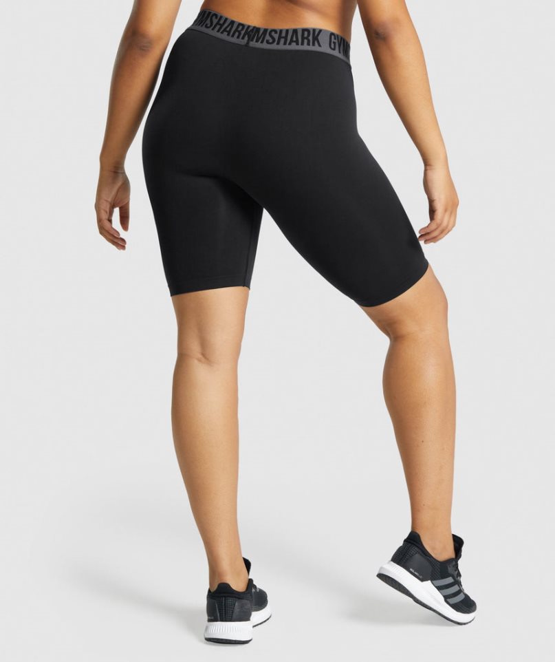 Gymshark Fit Seamless Cycling Női Rövidnadrág Fekete | HU-Y-765