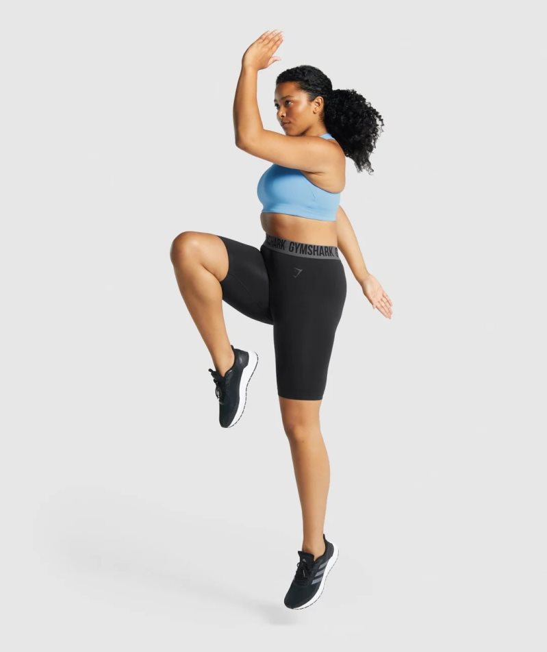Gymshark Fit Seamless Cycling Női Rövidnadrág Fekete | HU-Y-765