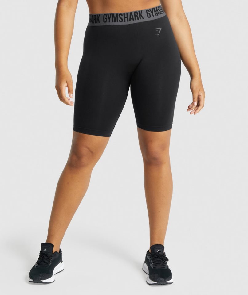 Gymshark Fit Seamless Cycling Női Rövidnadrág Fekete | HU-Y-765