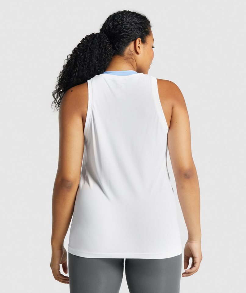 Gymshark Fit Seamless Loose Női Ujjatlan Póló Fehér | HU-X-509