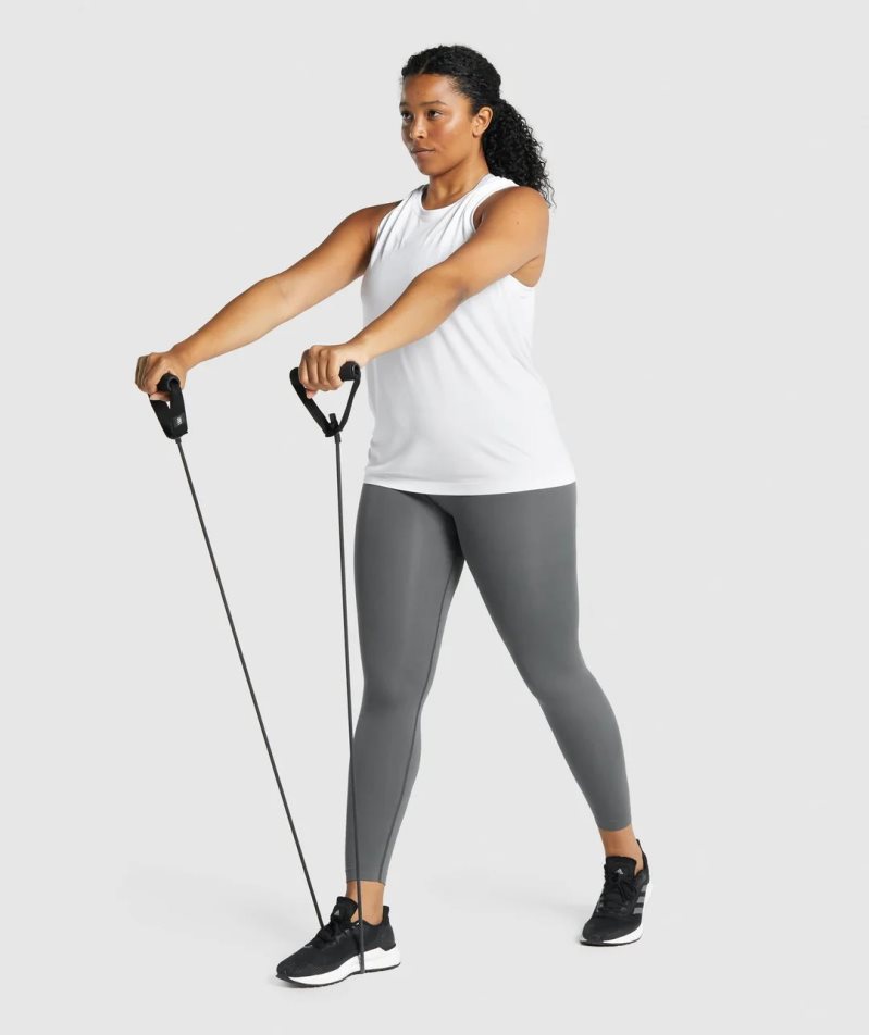 Gymshark Fit Seamless Loose Női Ujjatlan Póló Fehér | HU-X-509
