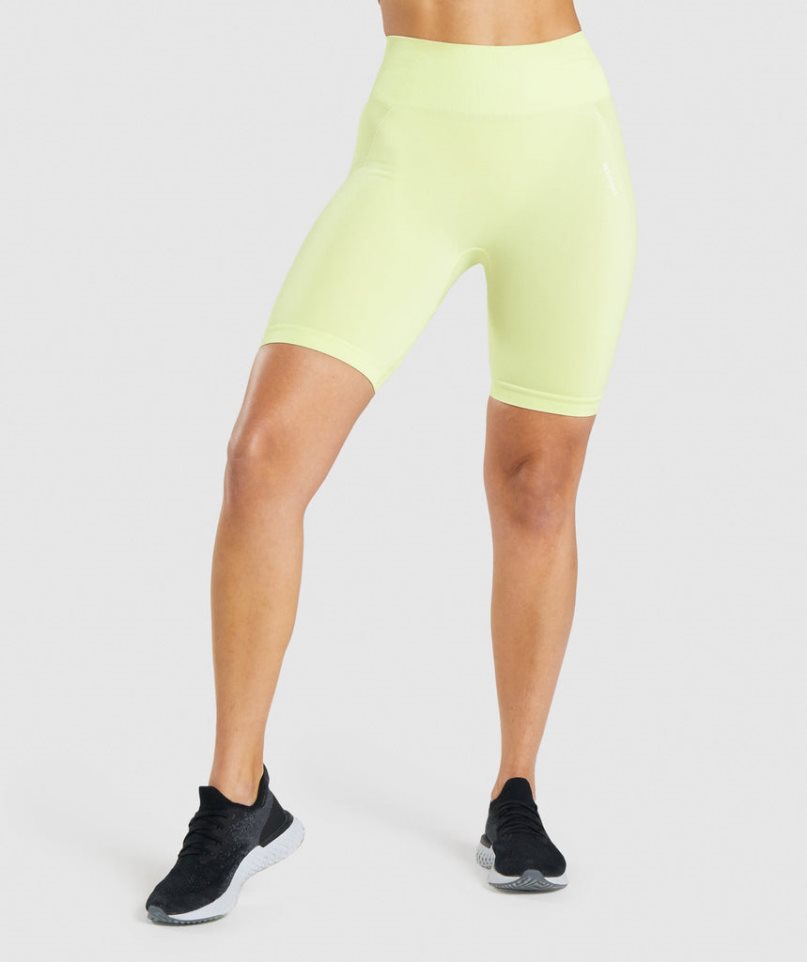 Gymshark Flex Cycling Női Rövidnadrág Sárga | HU-S-475