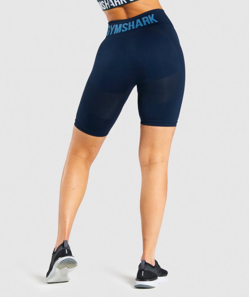 Gymshark Flex Cycling Női Rövidnadrág Sötétkék | HU-R-316