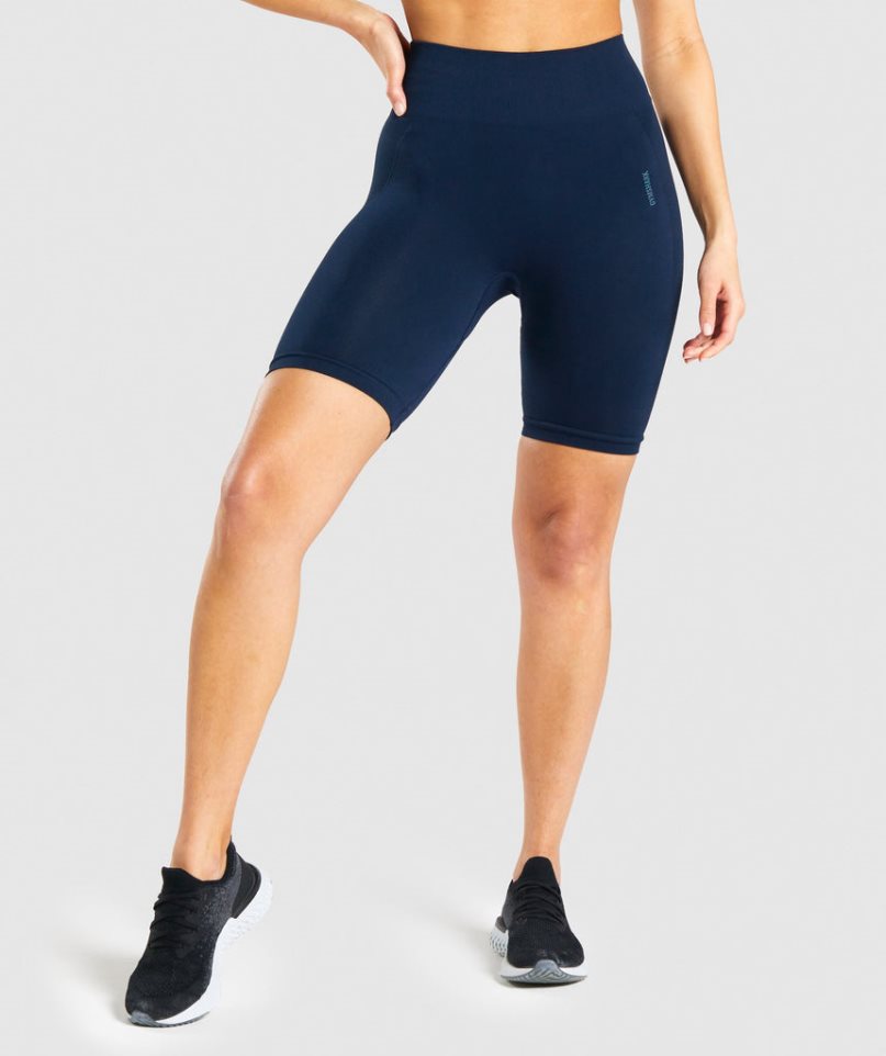 Gymshark Flex Cycling Női Rövidnadrág Sötétkék | HU-R-316
